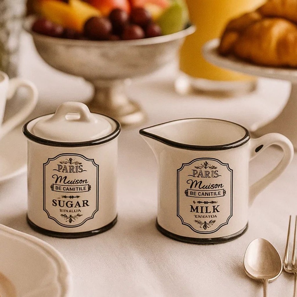 Cj Açucareiro + Leiteira Cerrâmica Vintage 25173 - Vencedor