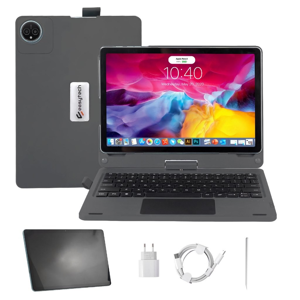 Tablet E19 Android 14 – 12GB RAM, 256GB, Dual SIM 4G, WiFi5, Tela 11" 360° + Acessórios Inclusos