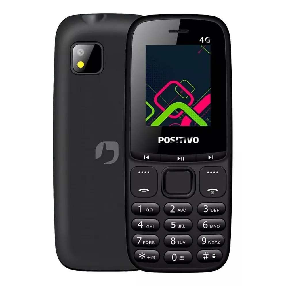 Celular Simples Positivo P26 Rede 4g Dual Chip Radio Mp3 Cor Preto