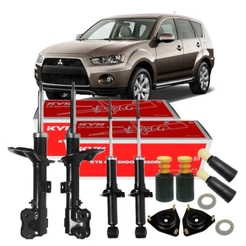 4 AMORTECEDORES + KITS MITSUBISHI OUTLANDER 2006 ATÉ 2013 KAYABA