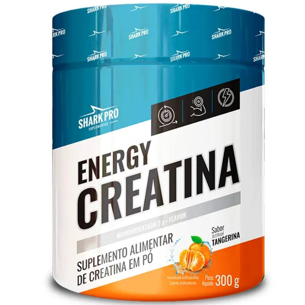 Energy Creatina Flavor Pote 300g Sabor Tangerina Shark Pro
