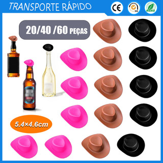 20/40/60 peças de plástico Mini Cowboy chapéu boneca decoração chapéu decoração de festa em casa