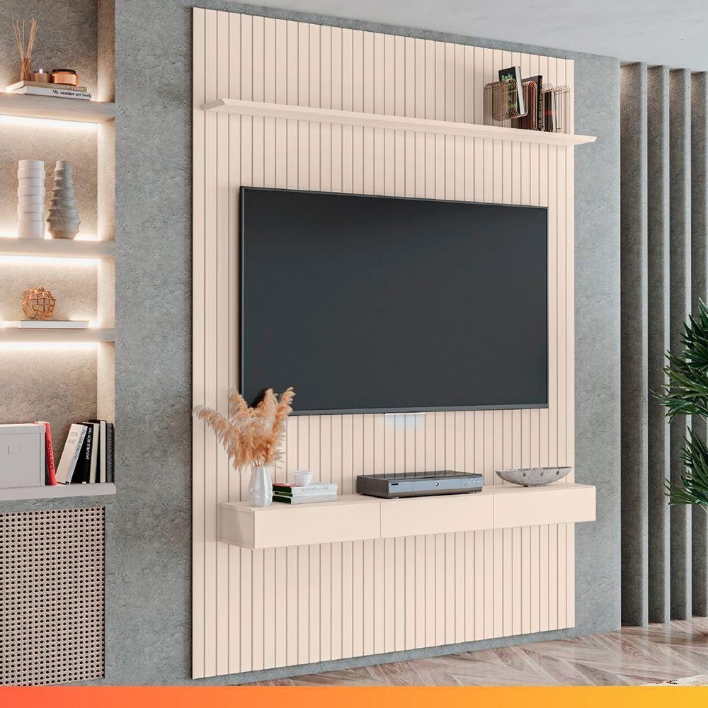 Painel Para Até 70" Com Nicho Arbo Off White Edn Off White