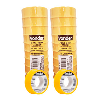 Kit 20 Fitas Veda Rosca Vonder 12mm x 10m C/ Estojo Protetor em Oferta na Shopee
