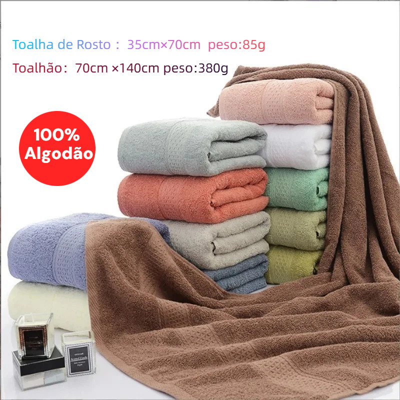 Kit Toalha Banho + Rosto 100% Algodão grande Macia e Absorvente – Adulto e Infantil