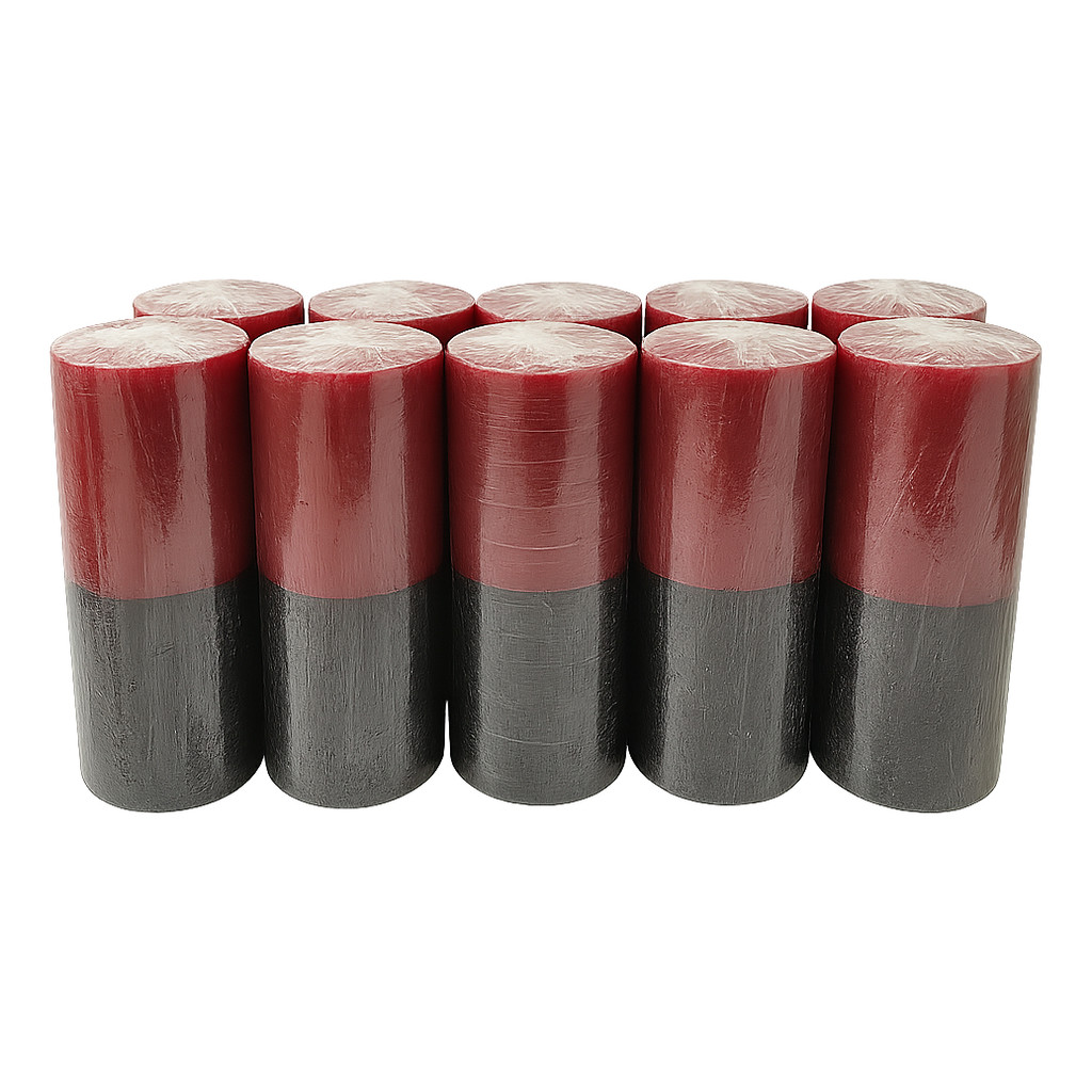 10 Velas Votivas 7 Dias Bicolor Vermelha E Preta 260 Gramas