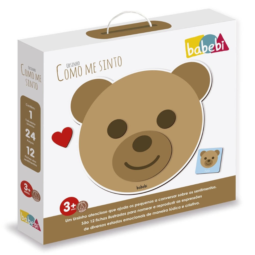 JOGO COMO ME SINTO URSINHO MADEIRA BABEBI BRINQUEDO SENTIMENTOS EMOÇÕES EDUCATIVO INFANTIL TABULEIRO em Oferta na Shopee