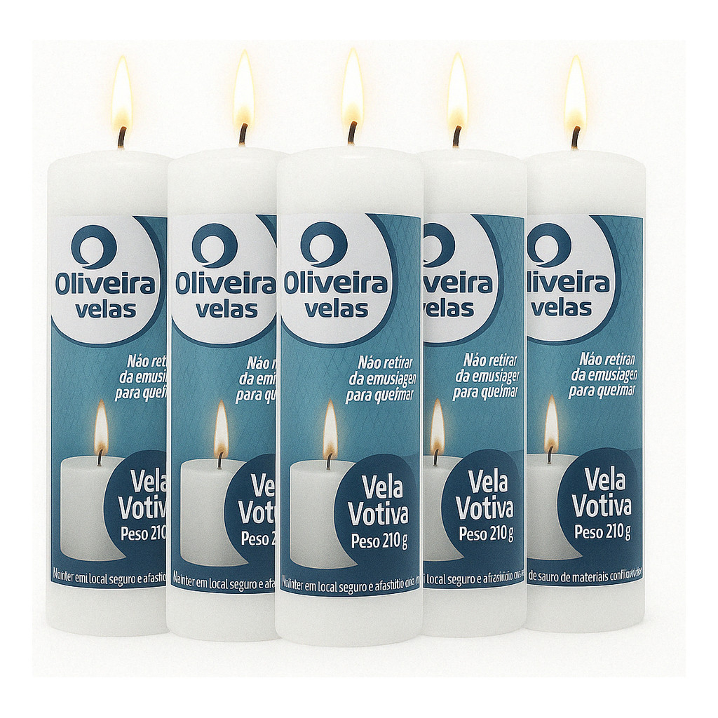 5 Velas Votivas 7 Dias Branca 210g Parafina Pura Atacado em Oferta na Shopee