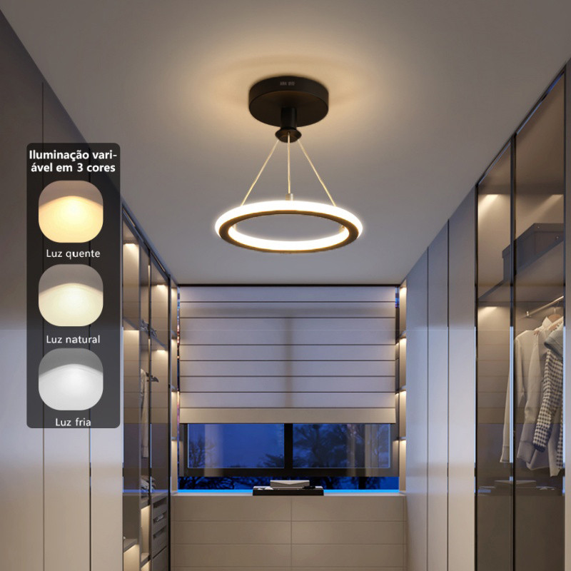 3 Cores Em 1 Luz 110/220V Luminária De Teto Plafon Moderna Lustre para Corredor Sala Quarto Cozinha
