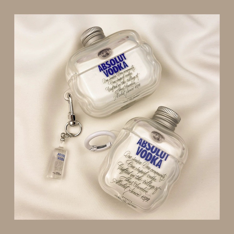 Engraçado 3D Vodka Capa De Fone De Ouvido Para Airpods 1 2 3 4 Pro 2 Sem Fio Bluetooth Com Gancho Protetora De Silicone