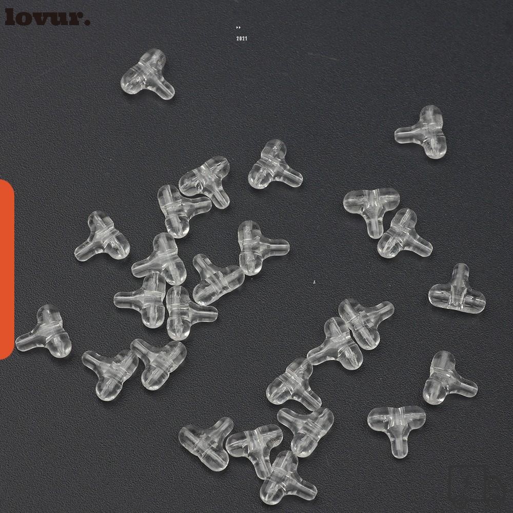 LOVUR 30 Peças De Contas De Pesca , Equipamento Sabiki Transparente Oval Com Furo Cruzado Duplo De Conector De 3 Vias em Oferta na Shopee