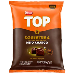 Cobertura TOP sabor Chocolate Meio Amargo Gotas 1,01kg Harald
