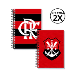 Kit 2 Cadernos 1 Matéria Universitário 80 Folhas Flamengo