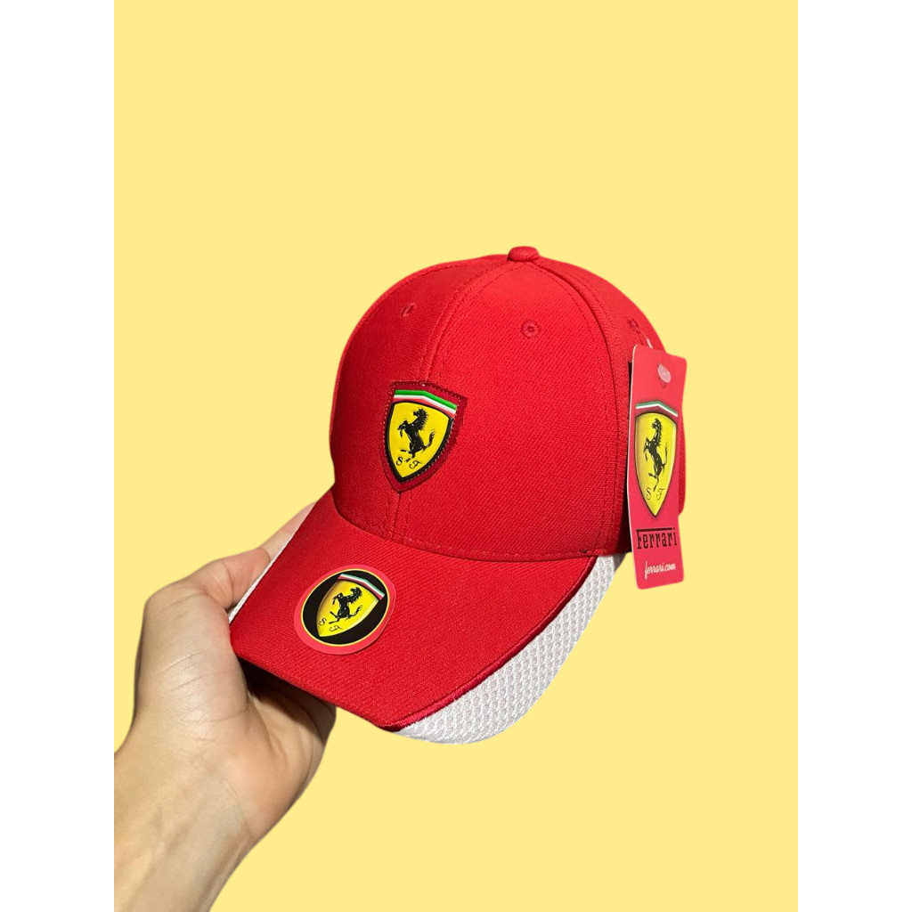 Boné F1 Escuderia Ferrari Aba Curva - Altissima Qualidade VERMELHO/PRETO/BRANCO