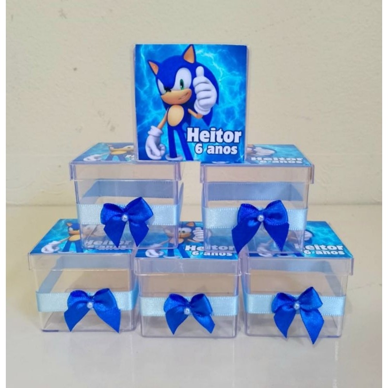 10 Caixinha Acrílica personalizada do Sonic