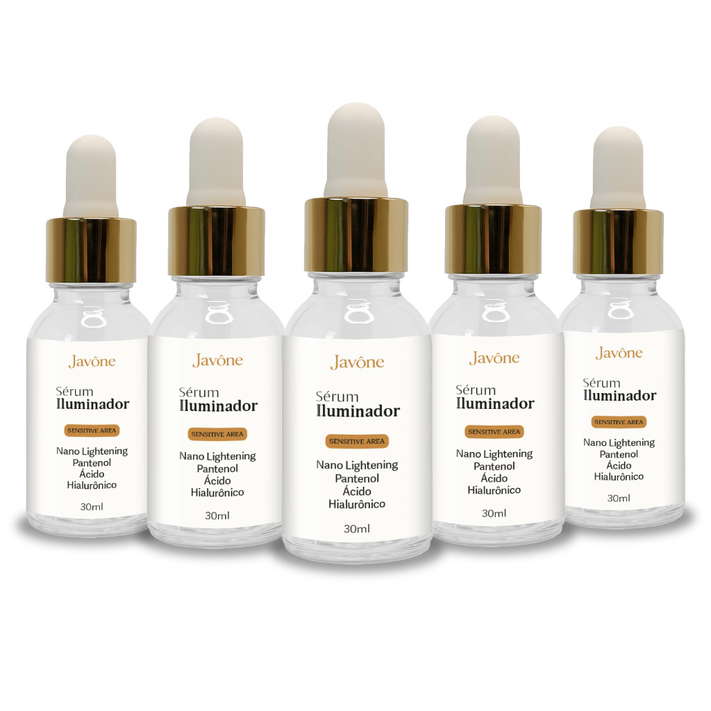 Kit 5 Sérum Clareador Íntimo Javône – Nano Lightening, Pantenol e Ácido Hialurônico |
