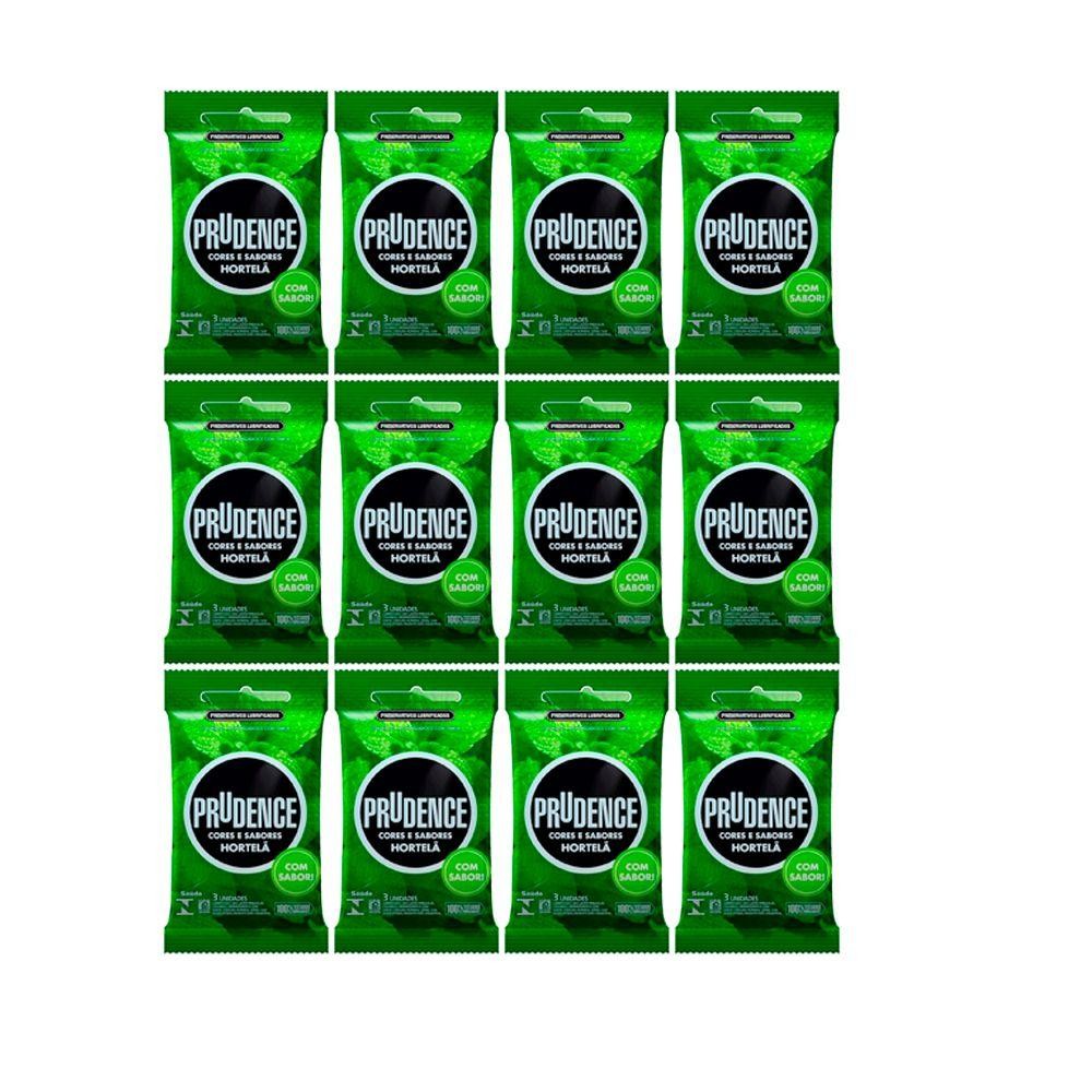 Kit C/ 12 Pacotes Preservativo Hortela Prudence