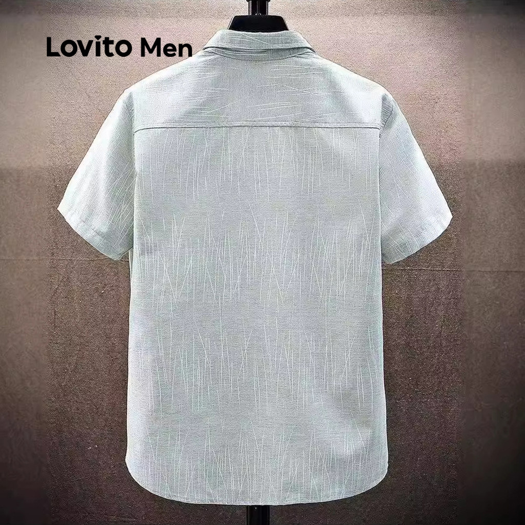 Detalhes do Lovito Men Camisa Casual de Primavera/verão para homens LNE114024