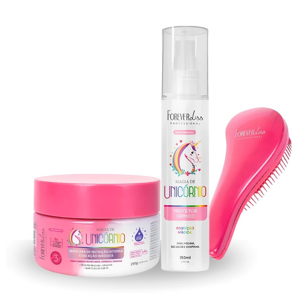 Kit Másc Magia de Unicórnio E Protetor Térmico Forever Liss