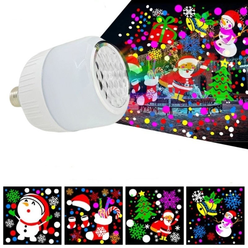 Lampada Projetor Natal Refletor Desenhos Natalinos Bivolt Led E27