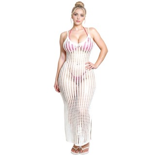 Saída de Praia Vestido Longo Tricô Feminino Leve Acinturado Fresquinho e Confortavel Verao em Oferta na Shopee