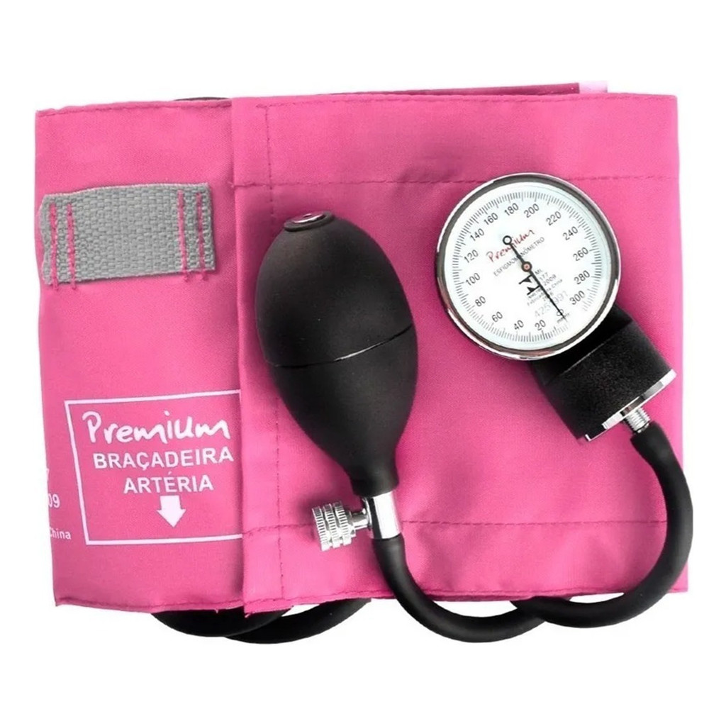 Monitor De Pressão Arterial Manual Adulto Premium Rosa