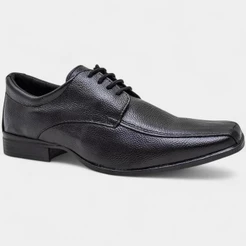 Sapato Social Couro Legitimo Jota Fran Com Cadarço Masculino - Preto