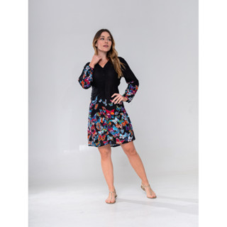 Vestido Curto Indiano Camisa Feminino Borboletas Boho 6060 em Oferta na Shopee