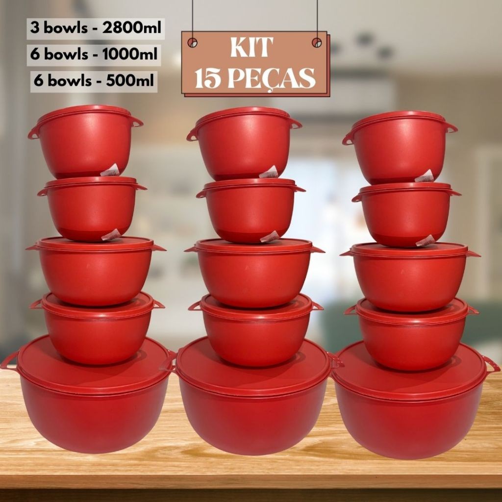 Kit Jogo De Cozinha c/15 Potes De Plastico Hermetico Resistente Ideal para Armazenar Alimentos