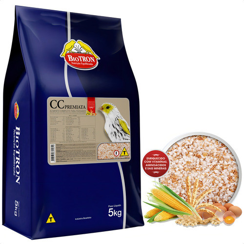 Farinhada Cc Premiata Biotron 5kg Para Canários Sem Ovos em Oferta na Shopee