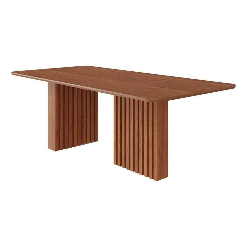 Mesa de Sala Jantar Ester c/ Tampo Madeirado 210x100cm Cinamomo - Cimol em Oferta na Shopee