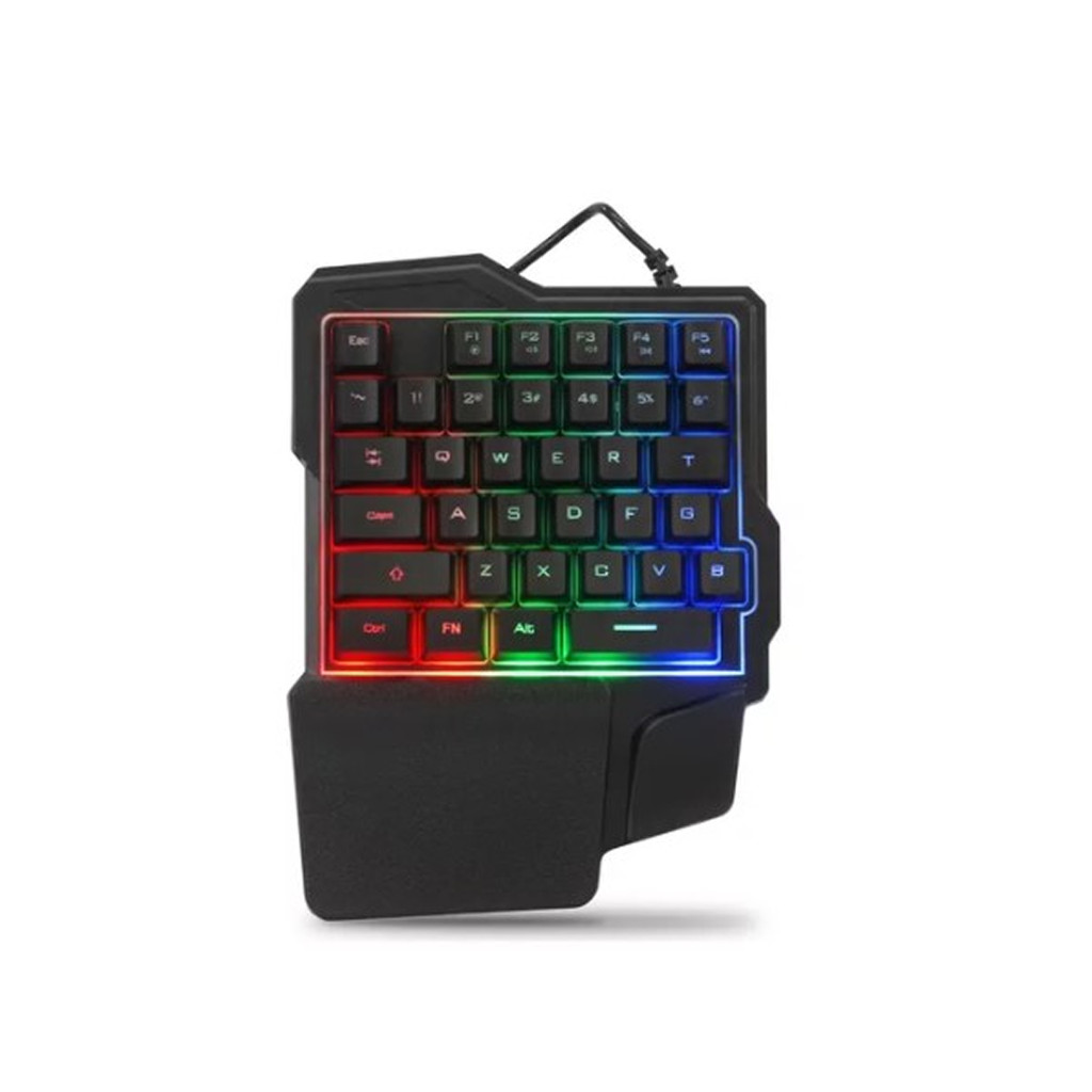 Teclado  Mão Usb Rgb Led Multimídia Gamer