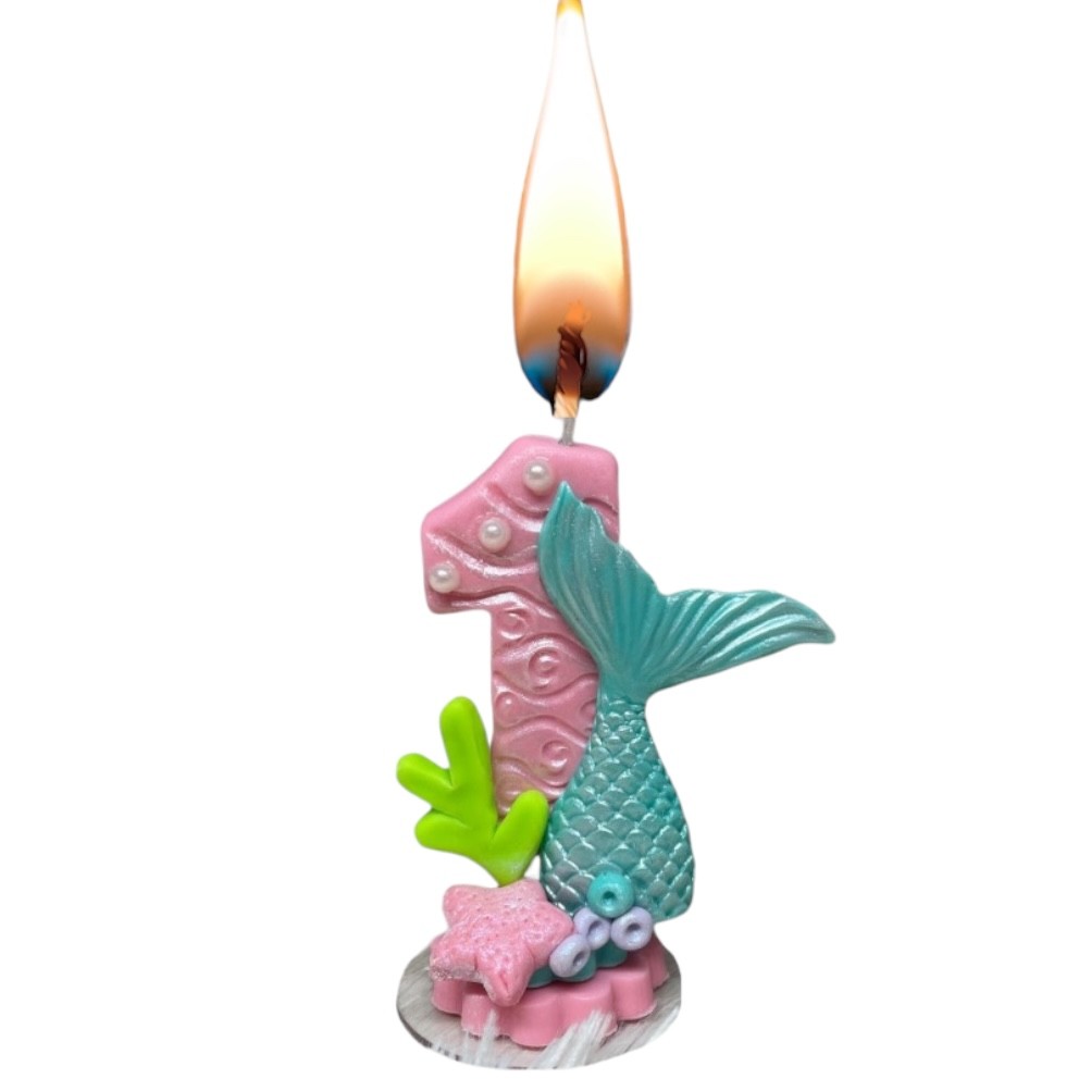 Vela Em Biscuit Calda Sereia, Personalizada Topo De Bolo