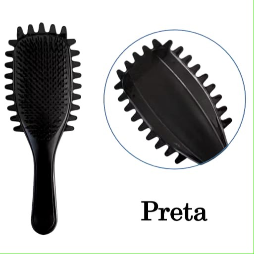 Escova Onda Finalizadora Beauty Flash Definição de Cachos e Finalização Para Cabelo Cacheado Crespo(BLACK)