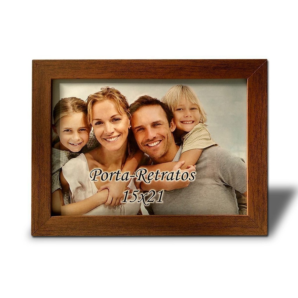 Porta Retrato com Moldura de Madeira com Vidro 15x21 Foto em Oferta na Shopee