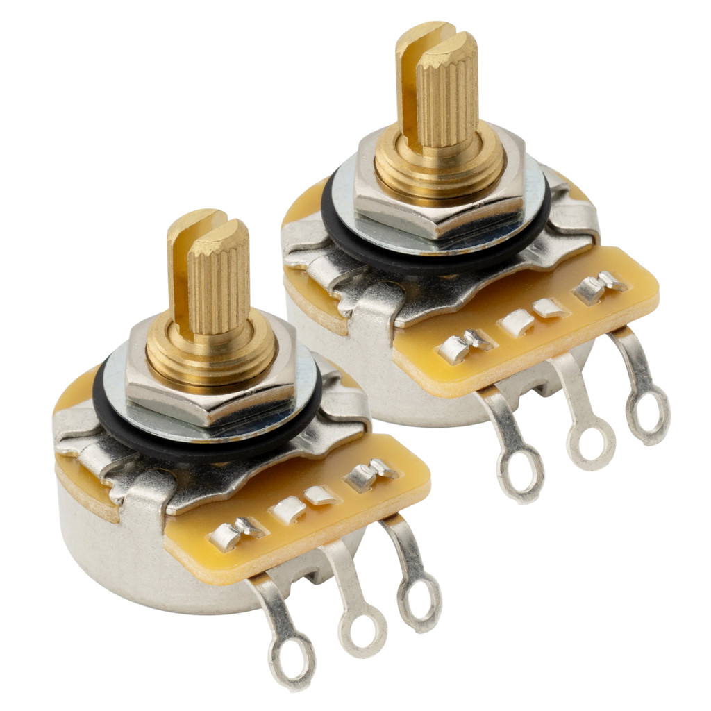 2x Potenciômetros Cts Haste Curta Estriada Para Telecaster Precision Bass - B250k A250k