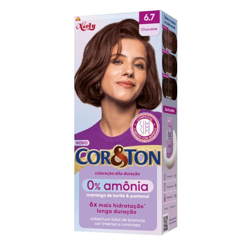 Coloração Alta Duração Cor&Ton 0% Amônia Chocolate 6.7 em Oferta na Shopee