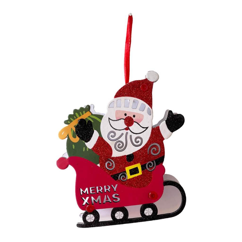Papai Noel Treno Enfeite Arvore Porta Natal Merry christmas Enfeite  Pendurar