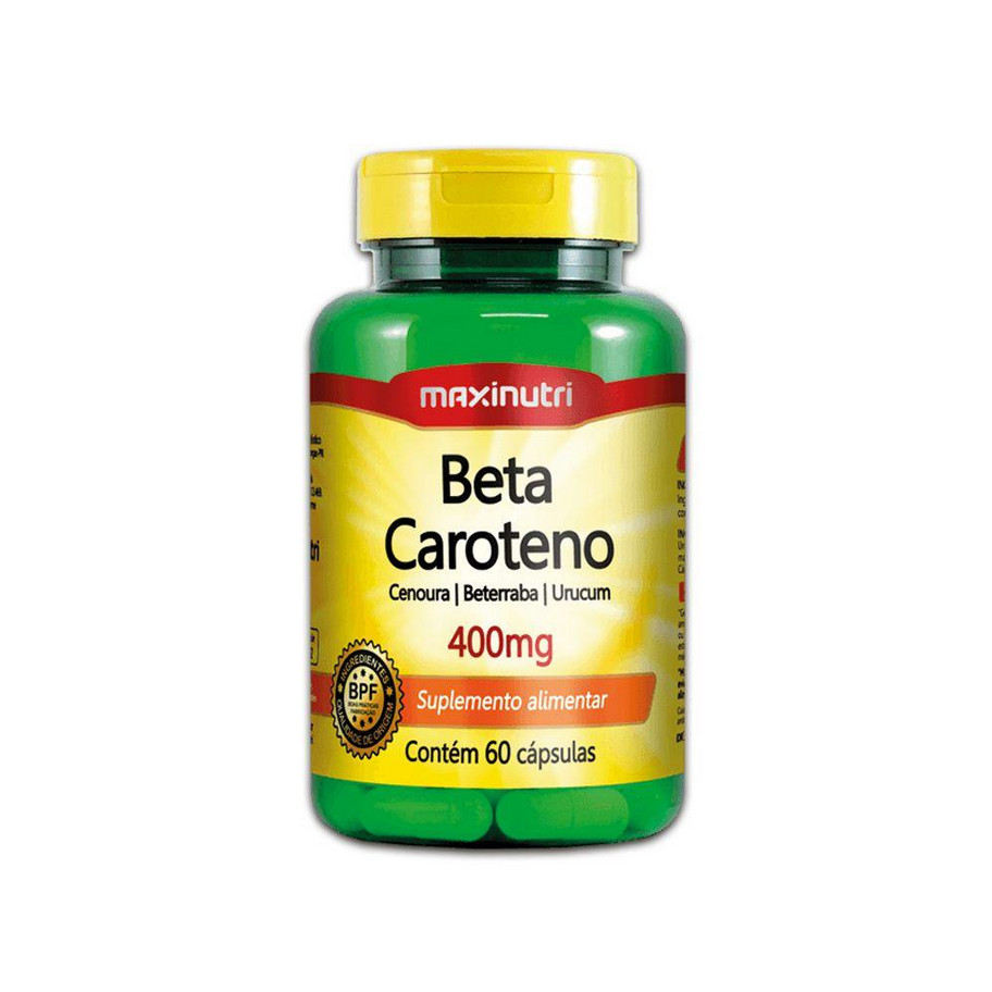 Beta Caroteno 400mg Com 60 Cápsulas Maxinutri