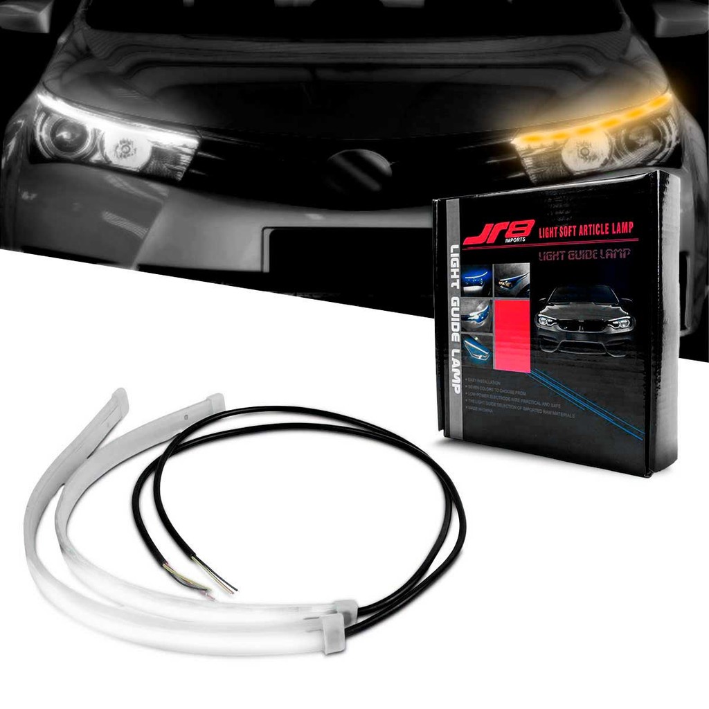 Fita De LED 45cm Flexível Iluminação Automotiva Decorativa em Oferta na Shopee