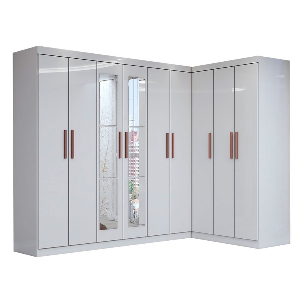 Detalhes do Guarda-Roupa Casal Modulado Odisseia 9 Portas 2 Gavetas Com Espelho - Panorama Móveis