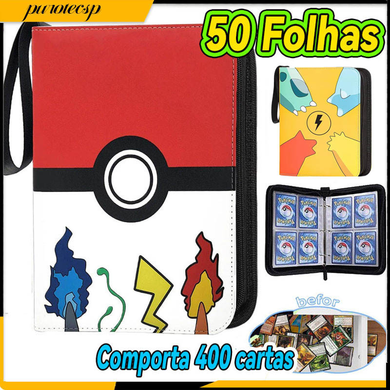 Álbum Pokémon, Tipo Fichário Com 50 Folhas Suporta 400 Cartas