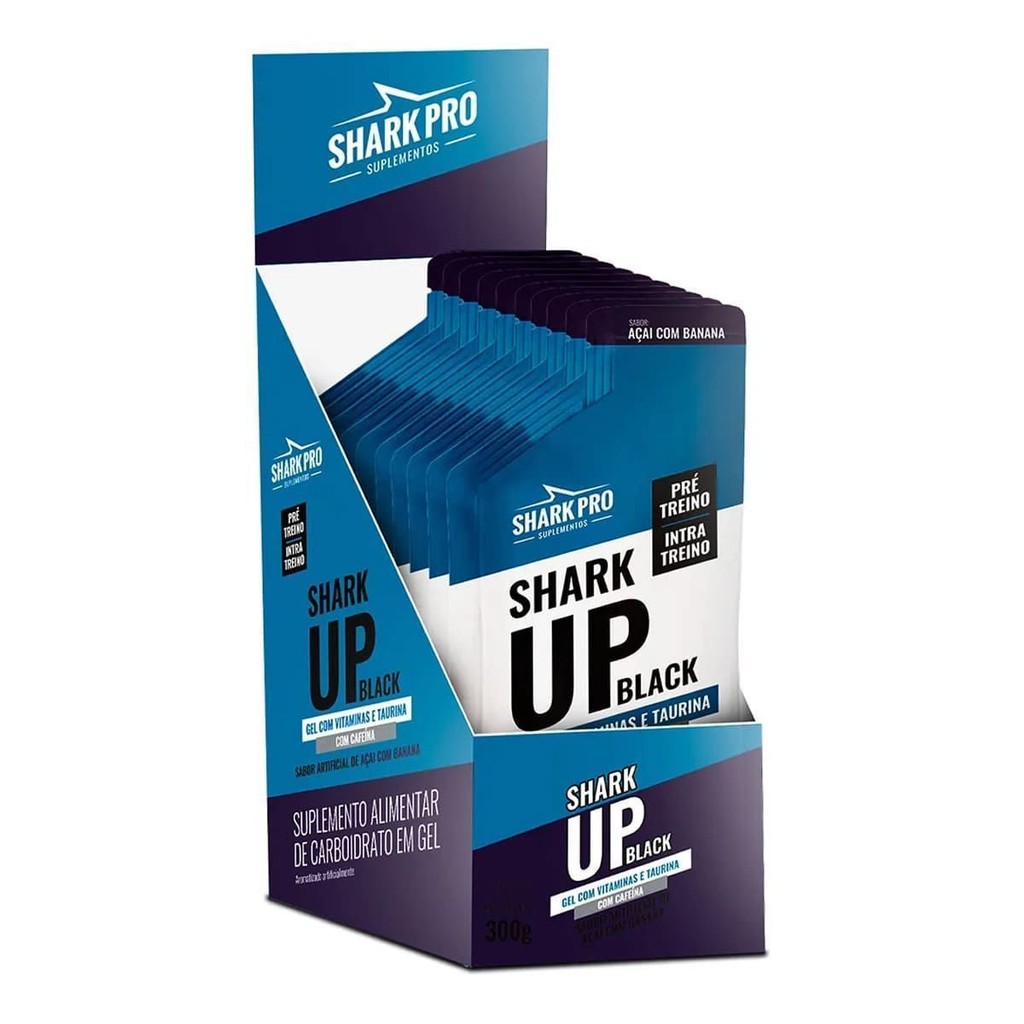 Shark Up Black Gel - 10 Sachês 30g Açaí com Banana - Shark Pro em Oferta na Shopee