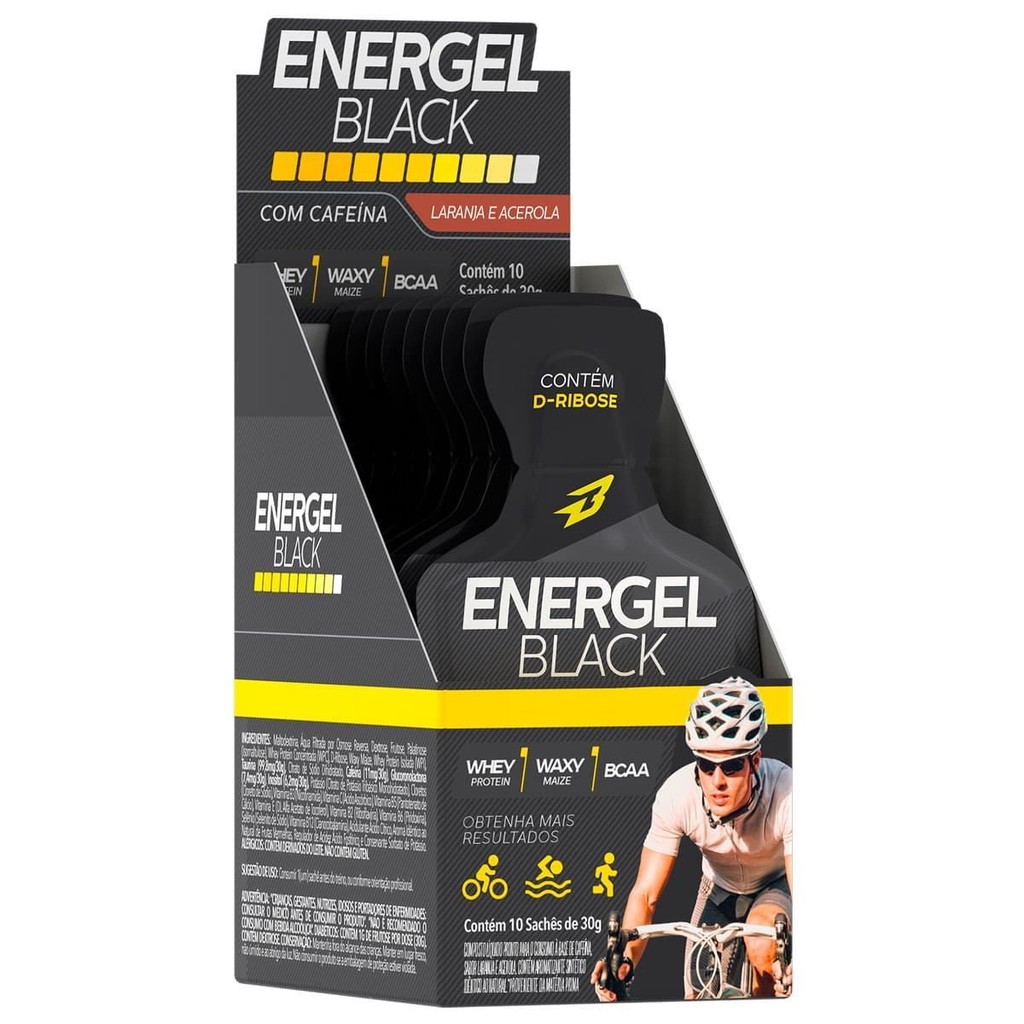Energel Black - 10 Sachês 30g Laranja Com Acerola - BodyAction em Oferta na Shopee