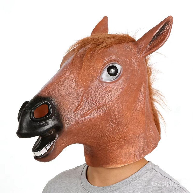 Máscara de Cavalo Engraçada, Acessório Divertido de Cabeça de Cavalo, Máscara de Cabeça de Cavalo para Halloween, Besta