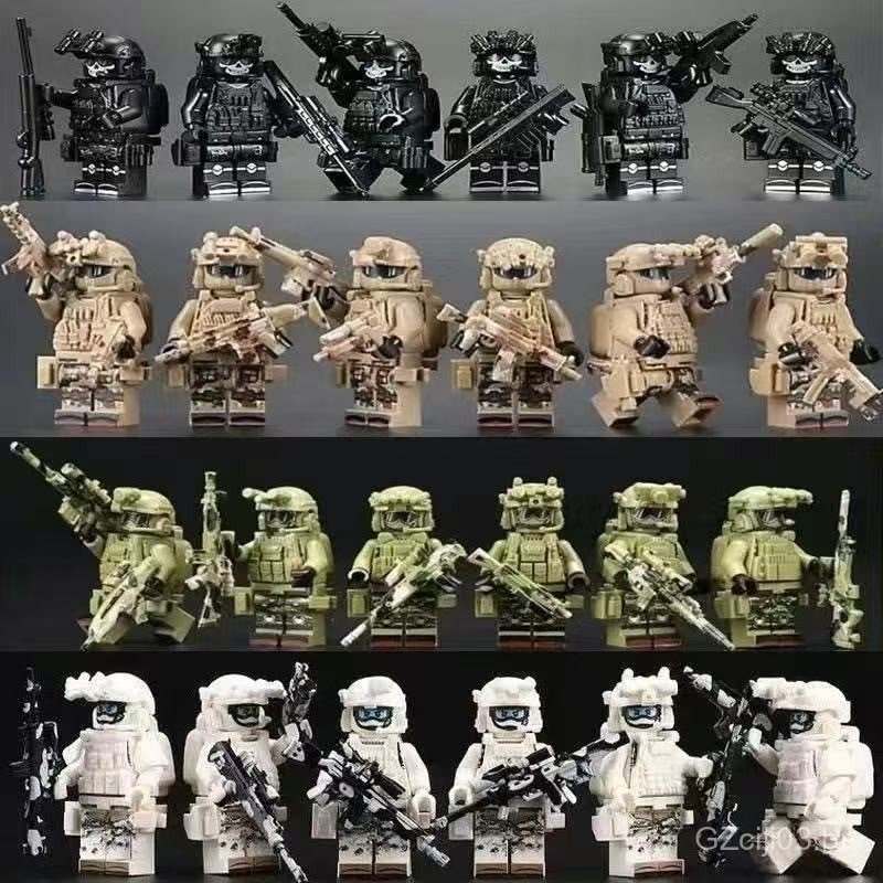 Boneco de Montar para Meninos: Figura Miniatura de Soldado das Forças Especiais Pantera Negra, Brinquedo Infantil DJNA