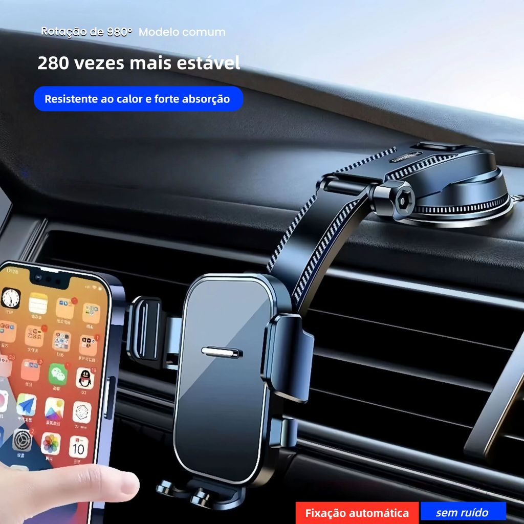 Suporte Veicular para Celular Universal Painel Carro Ajustável Fixação Segura GPS