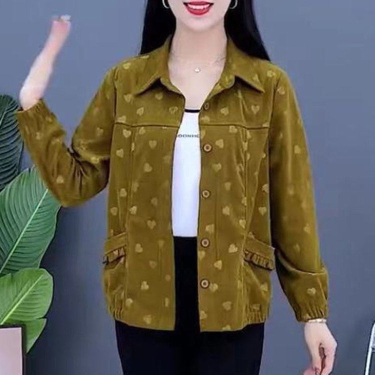 Roupas femininas idosas de meia-idade Roupas mãe Novo estilo casaco listrado primavera outono roupas estilo fino cardigã