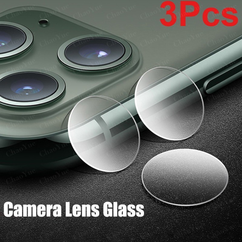 Kit com 3 películas protetoras de lente de câmera em vidro compatível com iPhone 17 16 15 11 12 13 14 Pro Max Air Plus