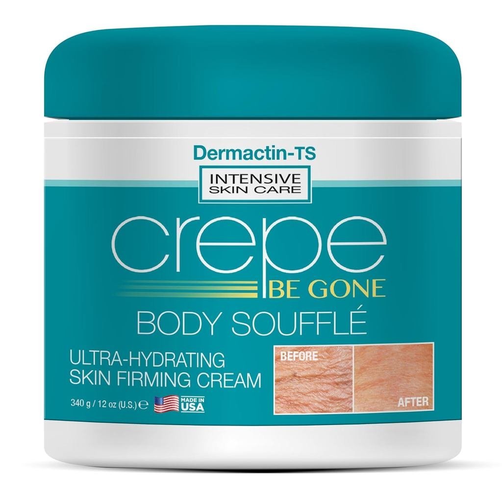 Dermactin Crepe Be Gone Body Souffle Classic - Grande 12 onças - Creme Ultra Hidratante e Firmador para Pescoço, Peito,